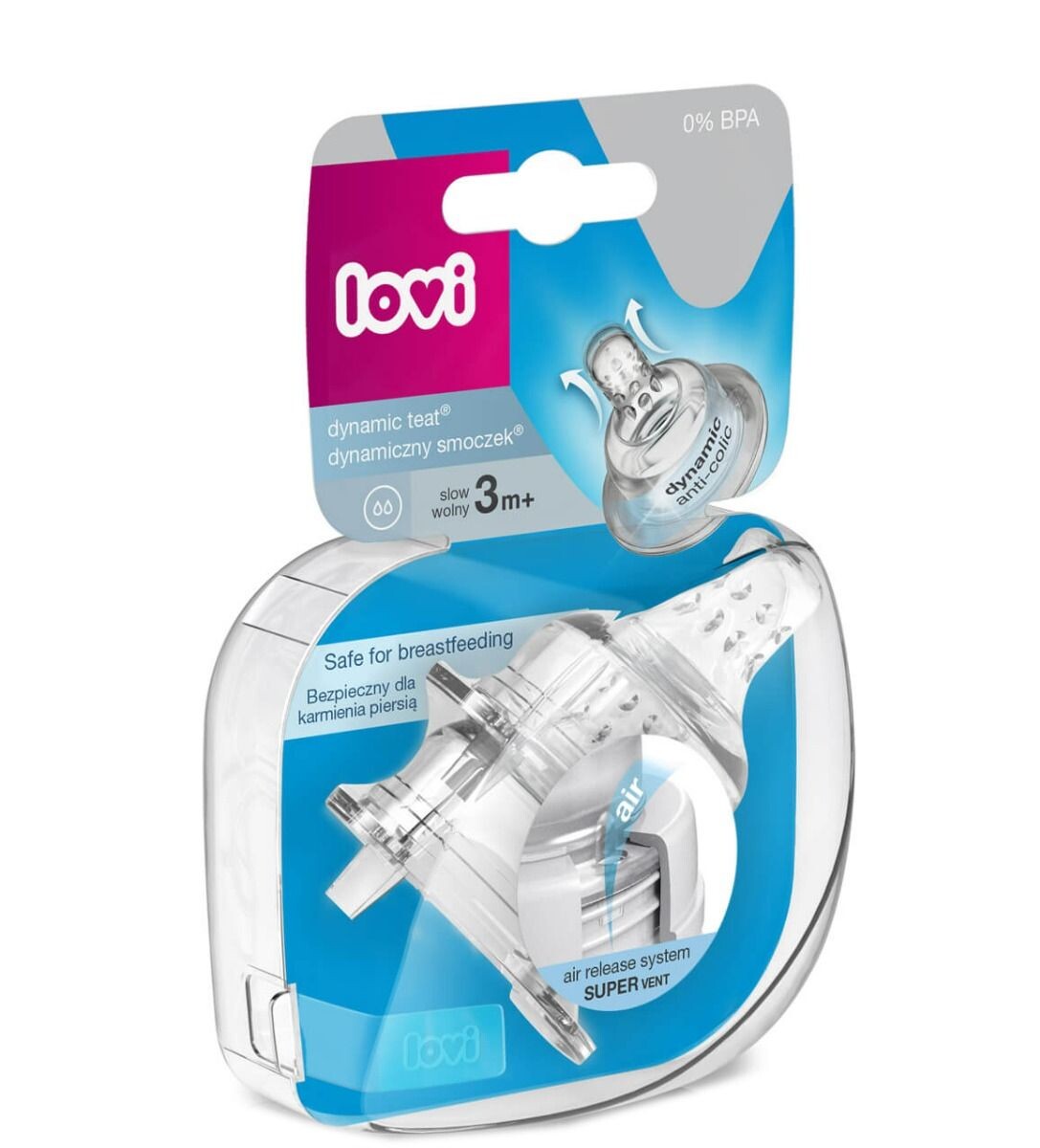 

Соска для бутылки Lovi 3m+ Slow, 2 шт