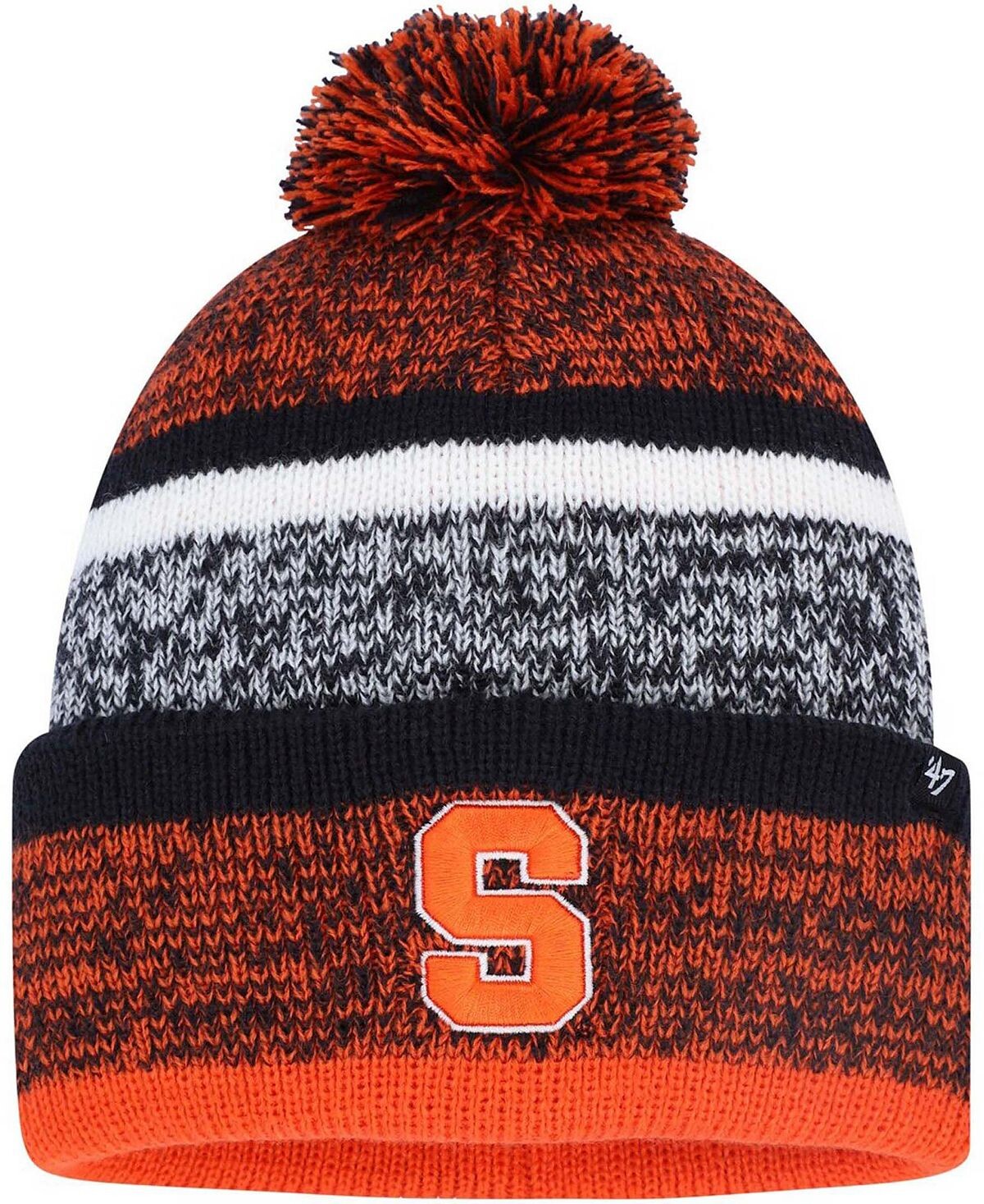 

Мужская темно-синяя вязаная шапка Syracuse Orange Northward с манжетами и помпоном '47 Brand