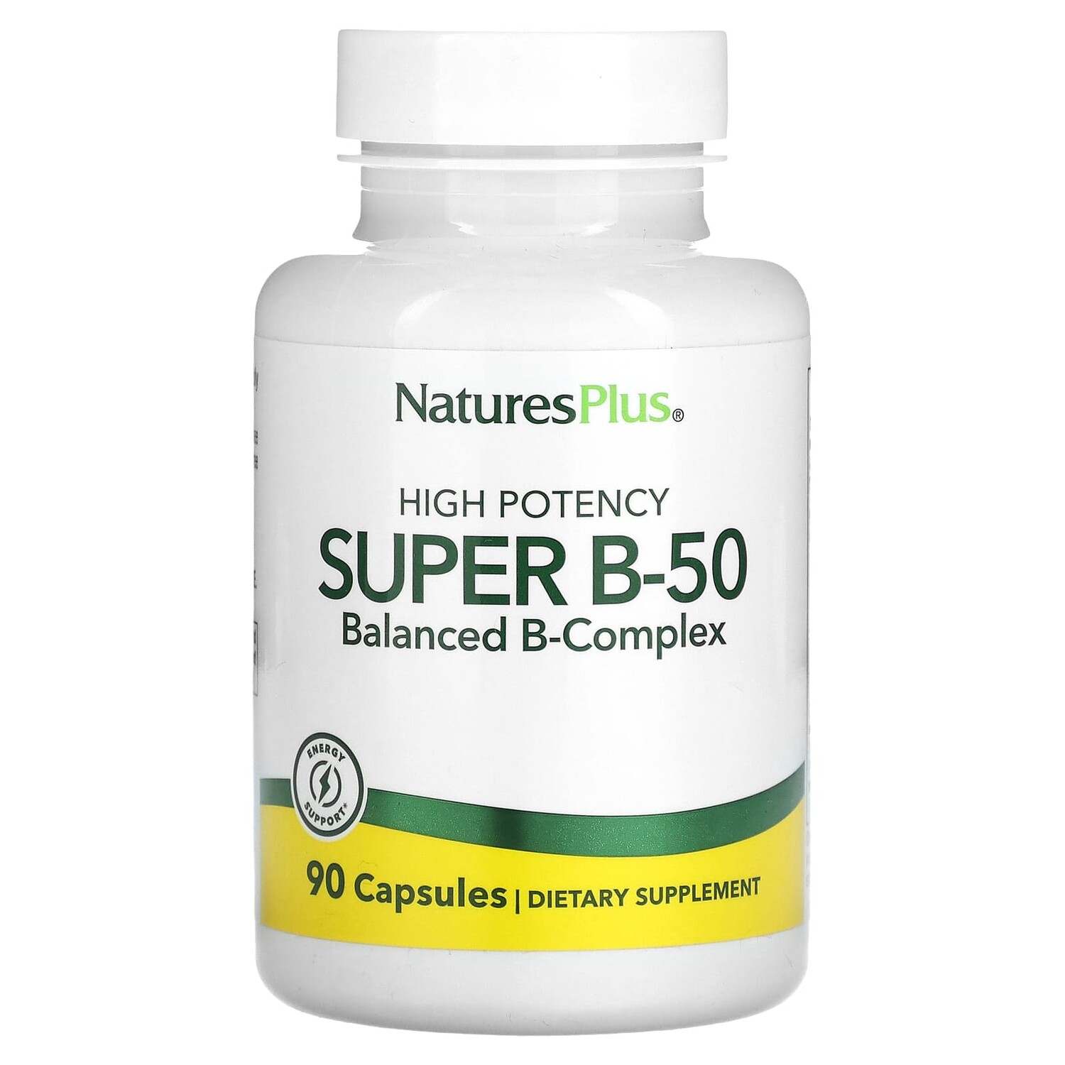 

Super B-50 с высокой эффективностью, 90 капсул, NaturesPlus