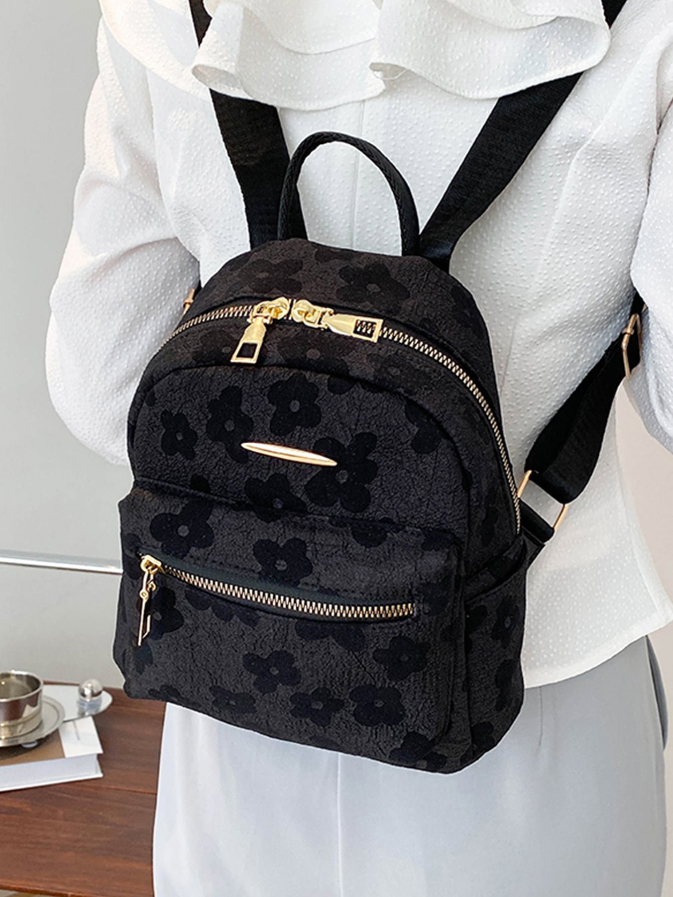 Модный и универсальный однотонный вельветовый рабочий рюкзак для ноутбука для женщин, черный