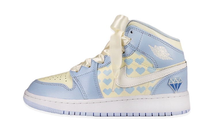 

Кроссовки Jordan Air Jordan 1 Vintage Basketball Women, голубой/светло-желтый, Синий, Кроссовки Jordan Air Jordan 1 Vintage Basketball Women, голубой/светло-желтый