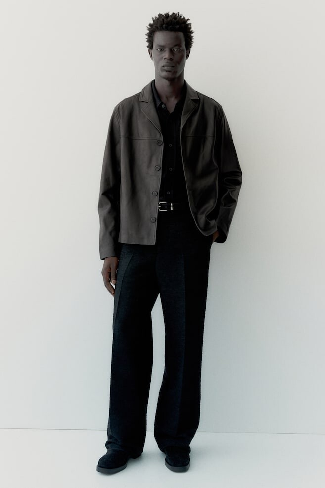 

Кожаная куртка H&M, коричневый