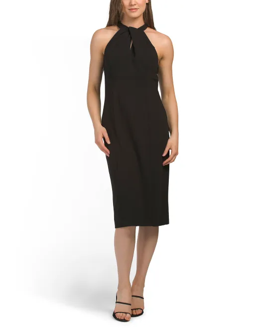 

Коктейльное мини-платье без рукавов с бретелькой на шее Julia Jordan, черный