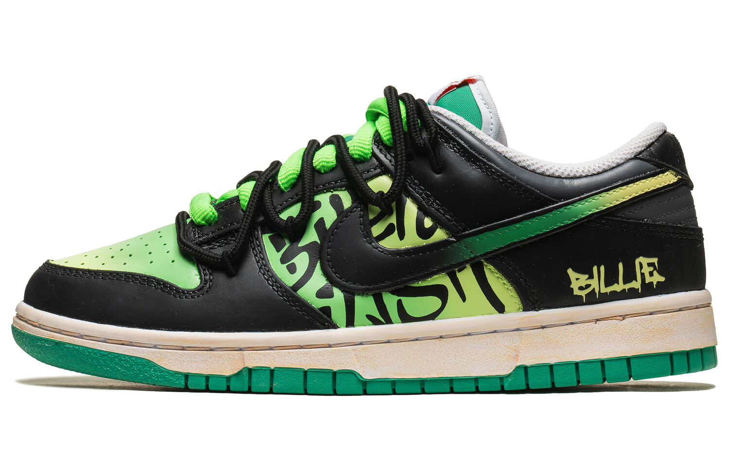 

Кроссовки Nike Dunk Skateboarding Shoes Women's Low-top Green, черный/зеленый