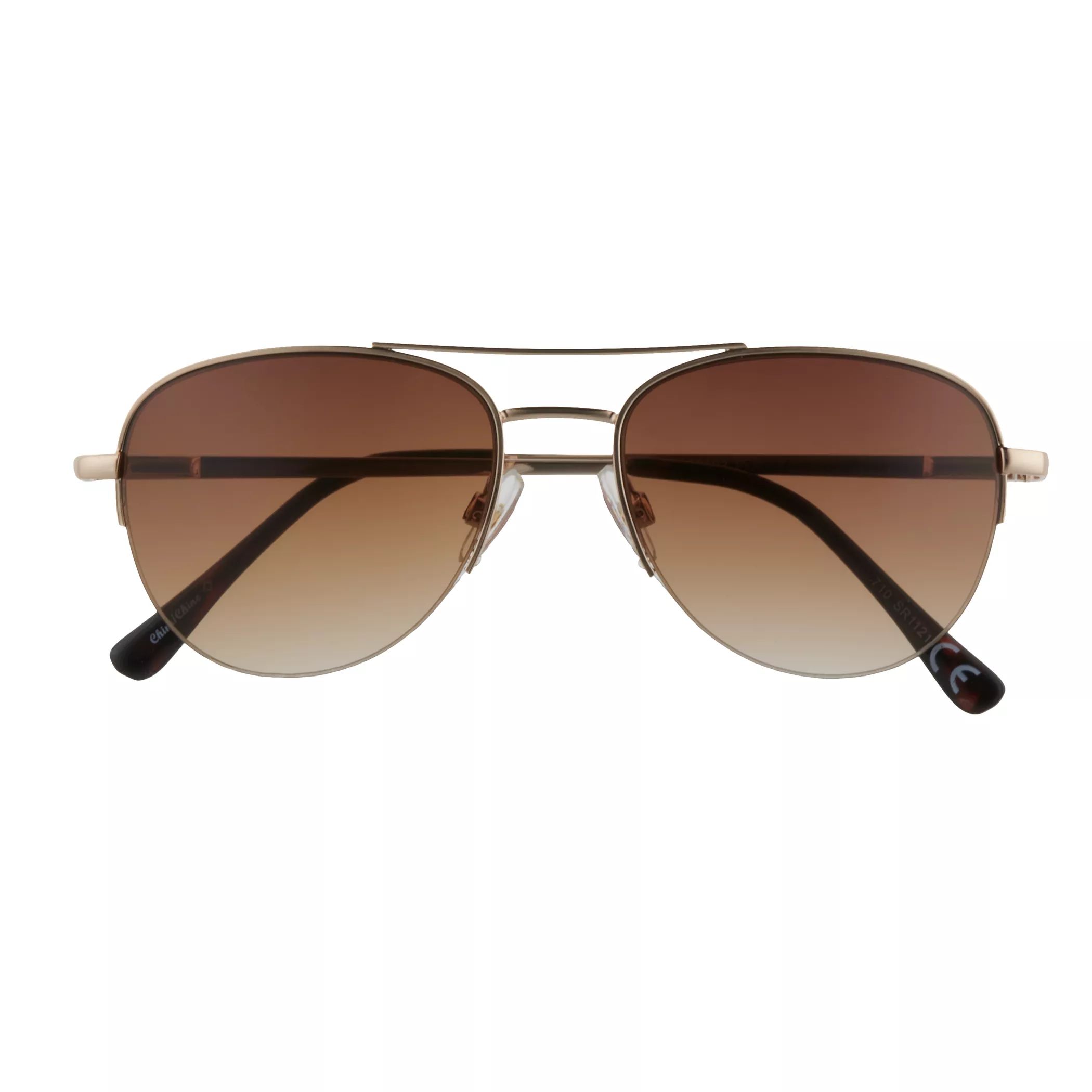 Женские солнцезащитные очки-авиаторы Sonoma Goods For Life 52 мм в металлическом корпусе Petite с полуоправой Sonoma Goods For Life
