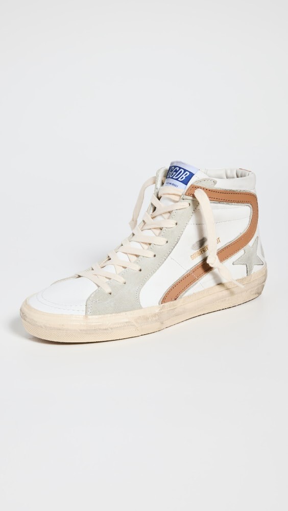 

Кроссовки Golden Goose Slide Leather Upper Toe and Tongue Suede, белый