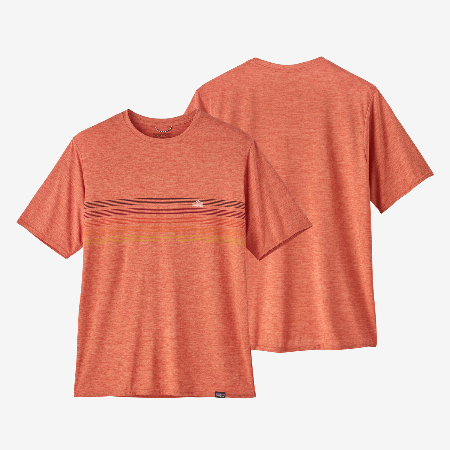 

Мужская рубашка Capilene Cool с рисунком на каждый день Patagonia, цвет Line Logo Ridge Stripe: Quartz Coral X-Dye