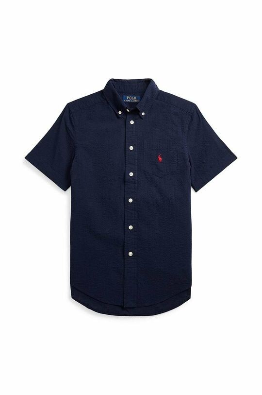 

Детская хлопковая рубашка Polo Ralph Lauren, темно-синий