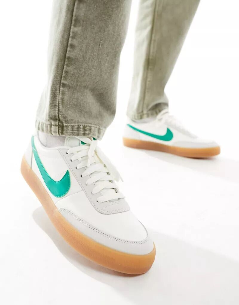 

Бело-зеленые кожаные кроссовки Nike Killshot 2