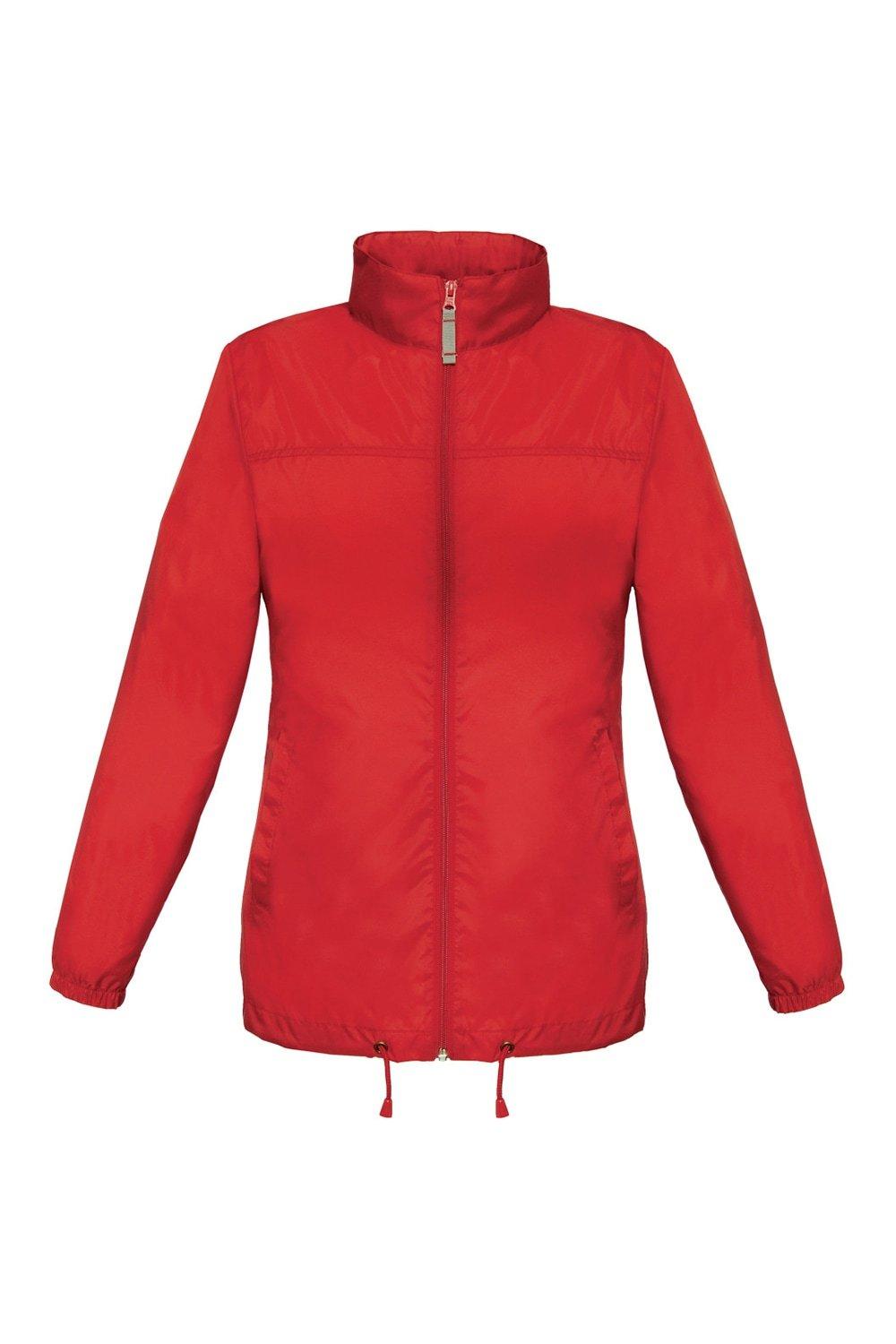 Легкая ветрозащитная, непромокаемая и водоотталкивающая куртка Sirocco B&C, красный