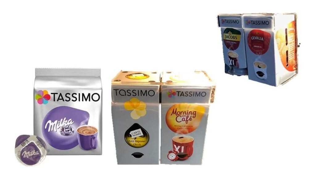 

Какао-напиток Milka + настенный держатель для 2 коробок Tassimo, легко собирается и снимается James Premium