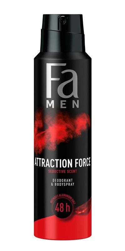цена Fa Men Attraction Force спрей дезодорант, 150 ml