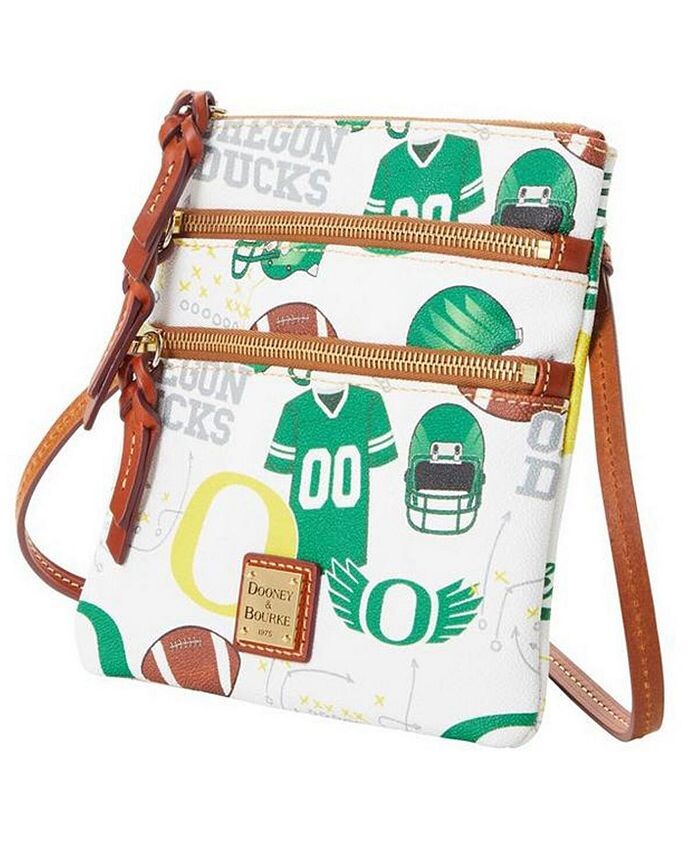 

Женская сумочка через плечо с тройной молнией Oregon Ducks College Game Day Dooney & Bourke, белый