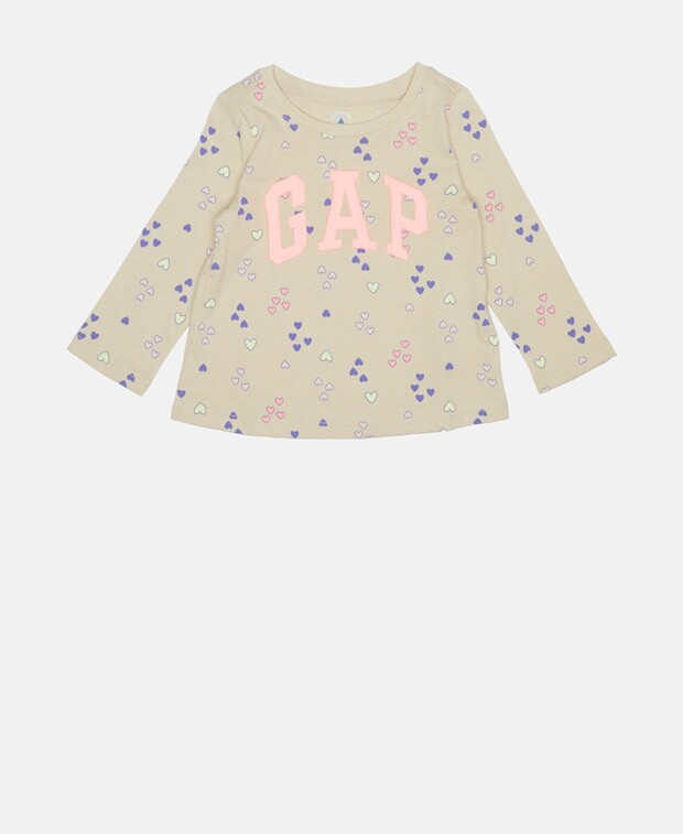 

Топ с длинными рукавами Gap, бежевый