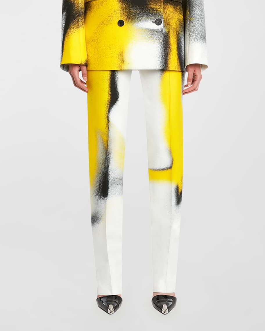 

Брюки-сигареты прямого кроя с аэрозольной краской Alexander McQueen