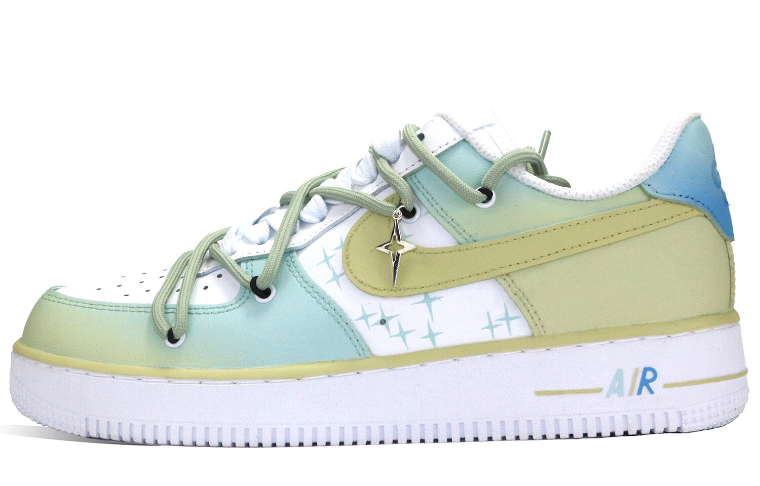 

Кроссовки Nike Air Force 1 Skateboarding Shoes Men Low-top Yellow/Green/Blue, желтый