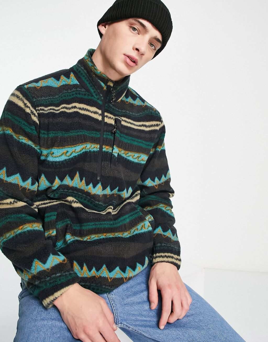 

Зеленый флисовый флис с воротником-стойкой Billabong Boundary