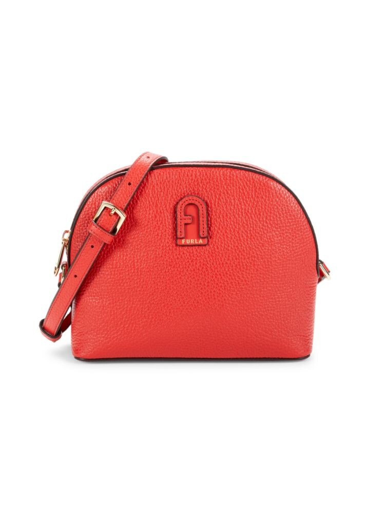

Кожаная сумка через плечо с логотипом Furla, цвет Fuoco