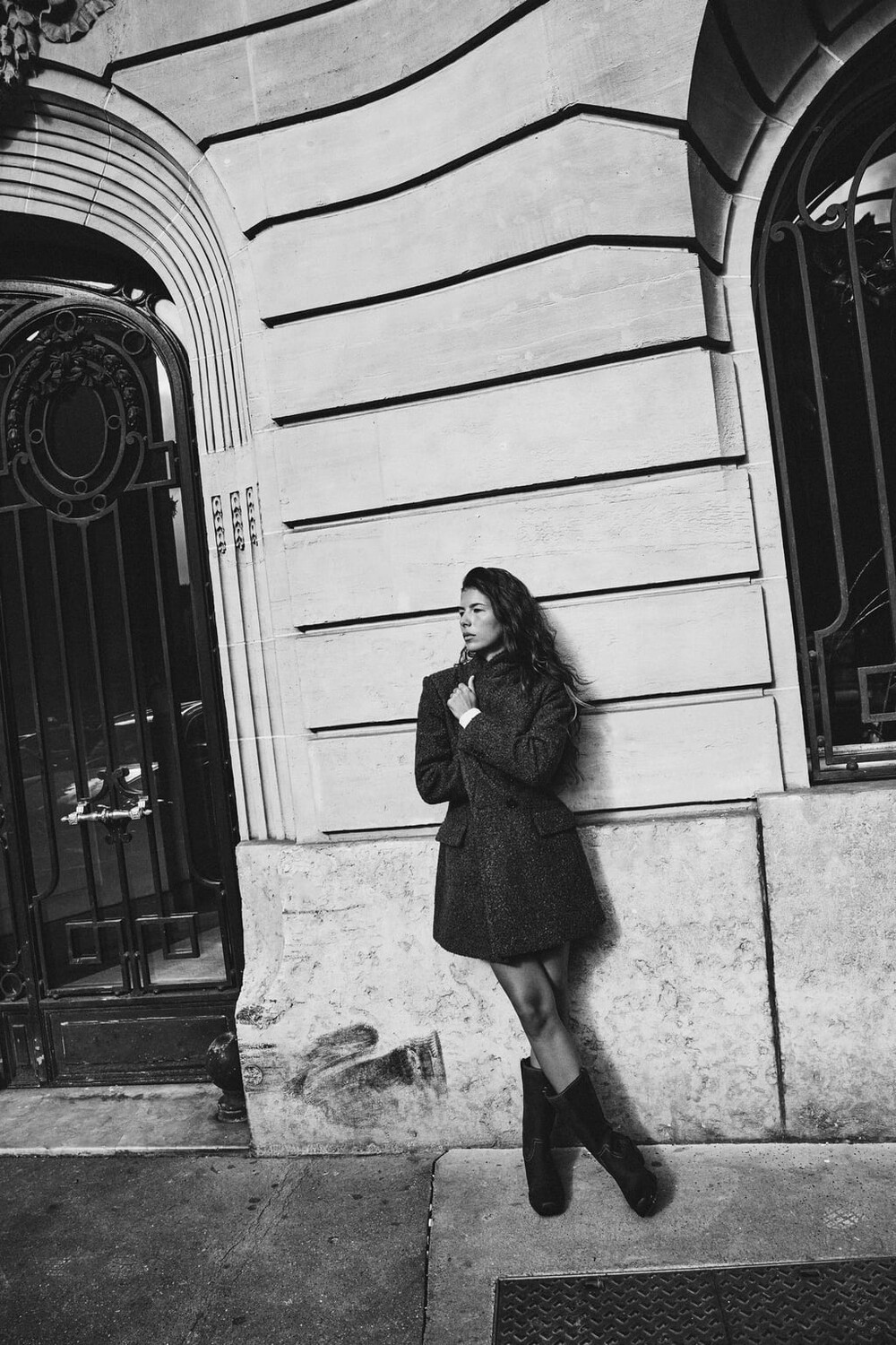 

Длинный двубортный блейзер из букле ZARA, хаки