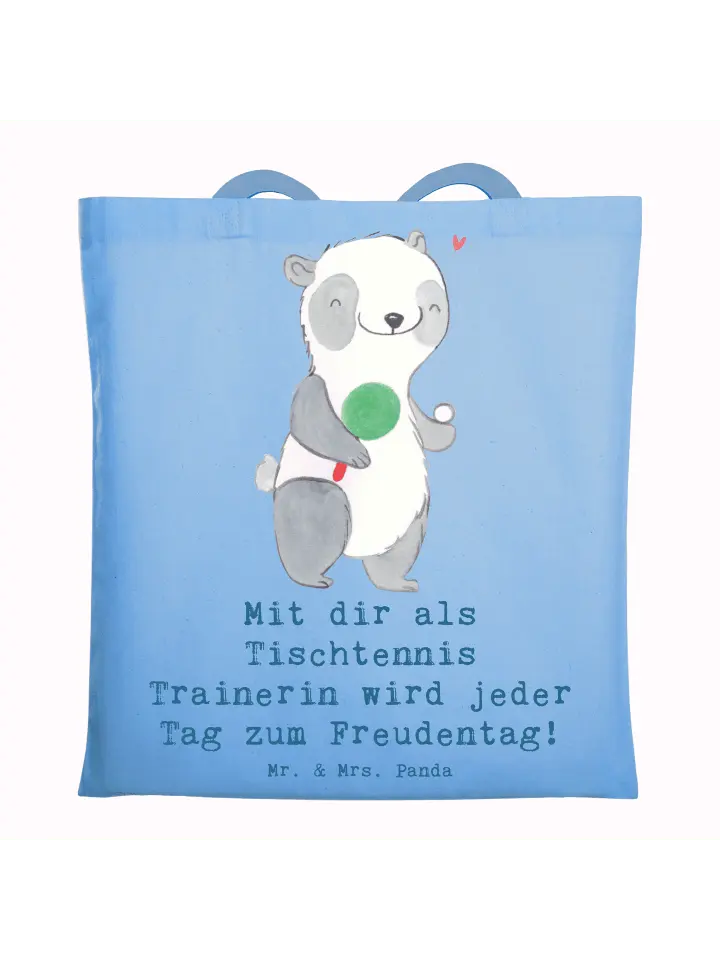 

Сумка для переноски Mr & Mrs Panda Tischtennis Trainerin Freudentag mi, небесно-синий
