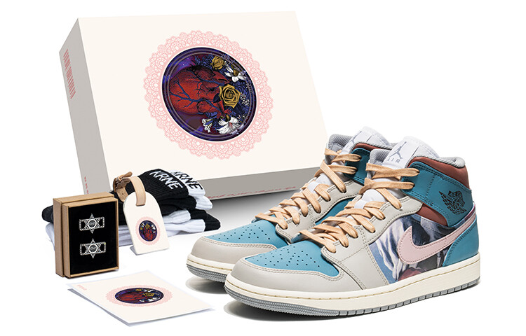 

Кроссовки Vintage Jordan Air Jordan 1, синий/белый