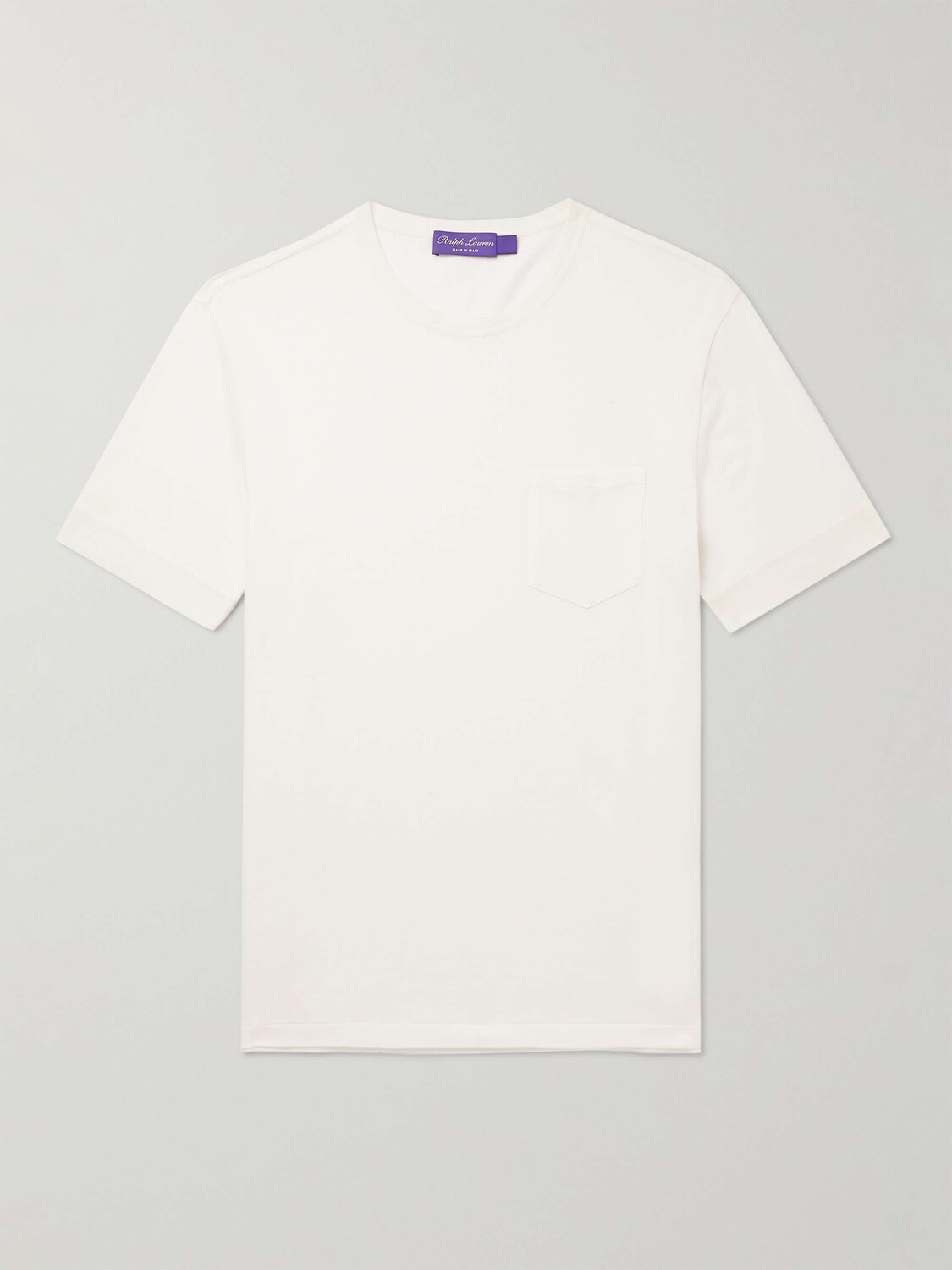 

Футболка пике из смеси хлопка, шелка и льна RALPH LAUREN PURPLE LABEL, белый