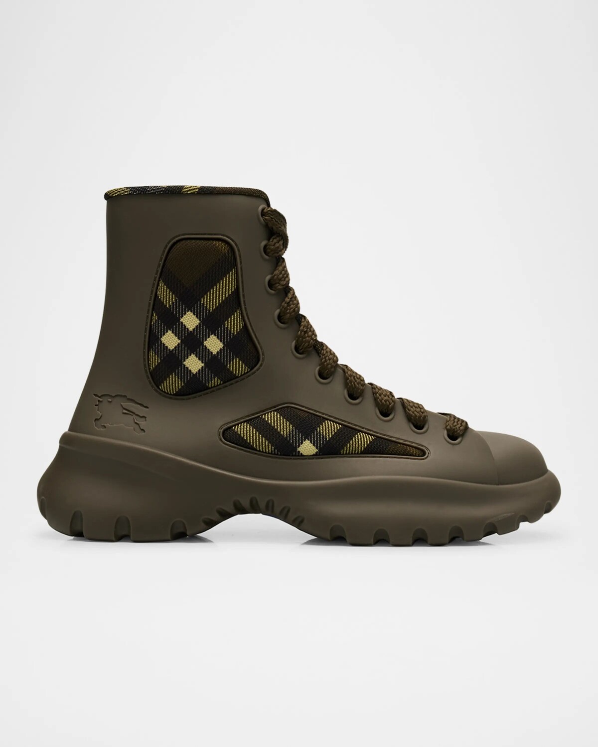 

Мужские резиновые ботинки на шнуровке Boulder Burberry, цвет Lochheather Chk