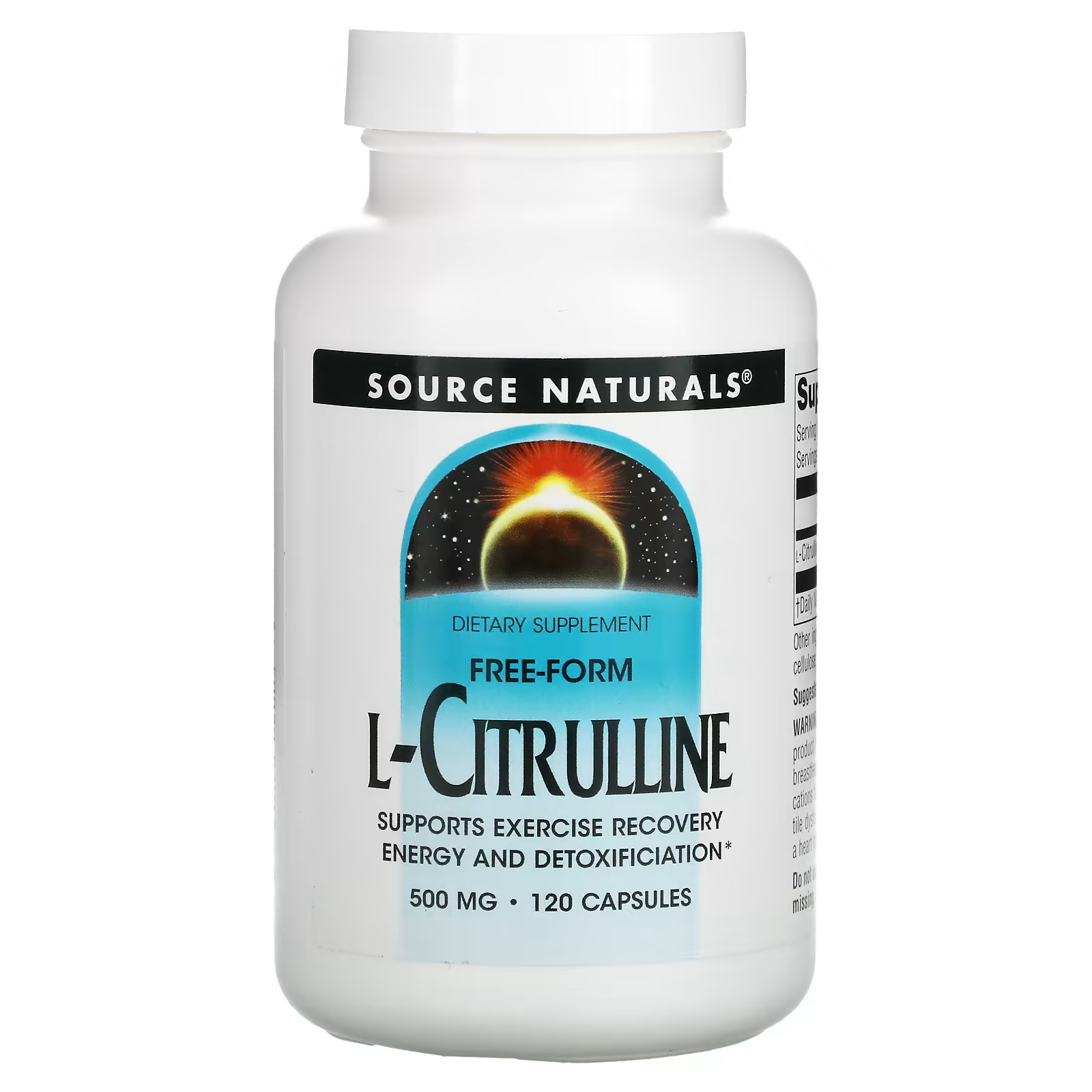 L-цитруллин Source Naturals 500 мг, 120 капсул source naturals l цитруллин в свободной форме 1000 мг 120 таблеток
