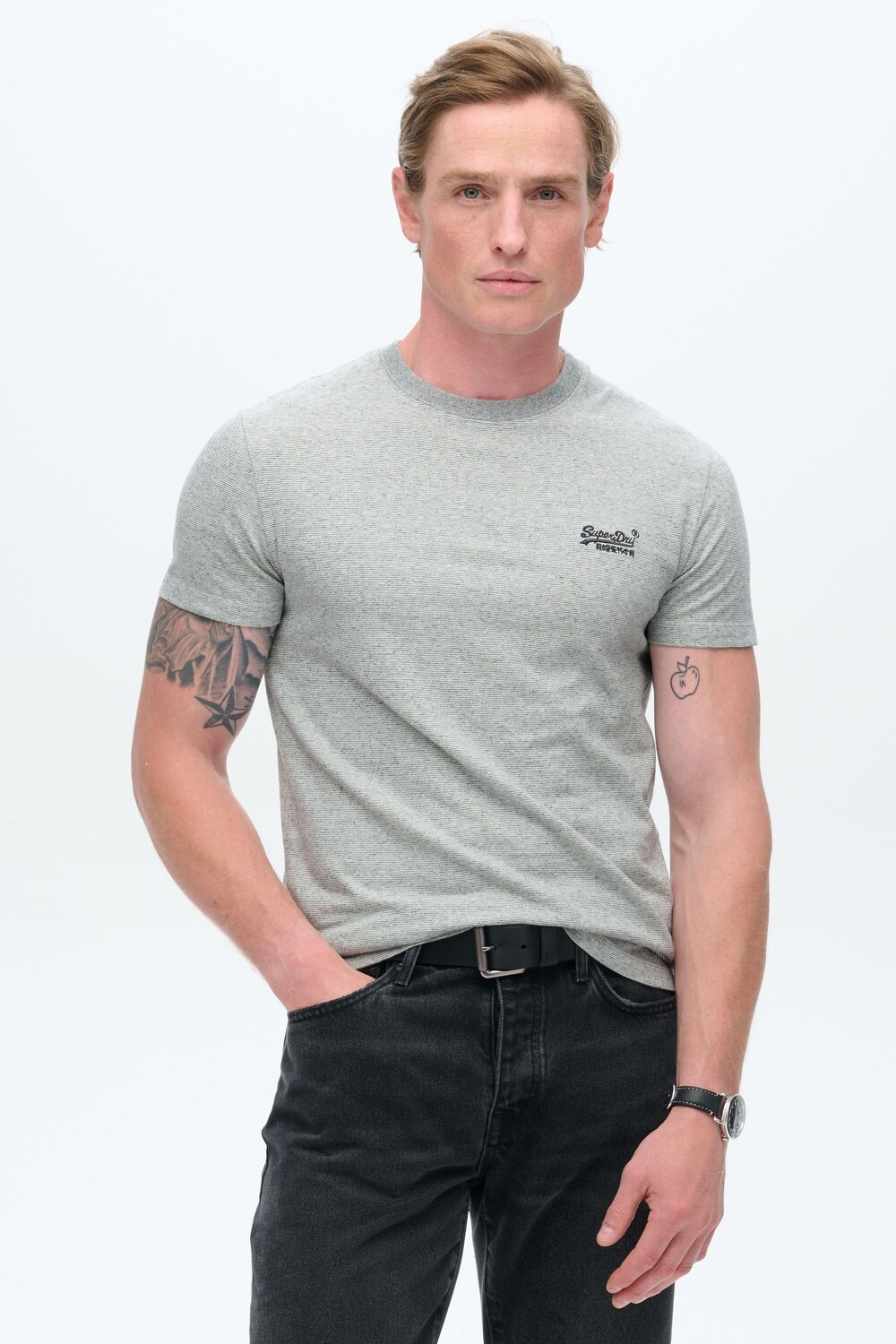 

Винтажная вышитая футболка Superdry, серый