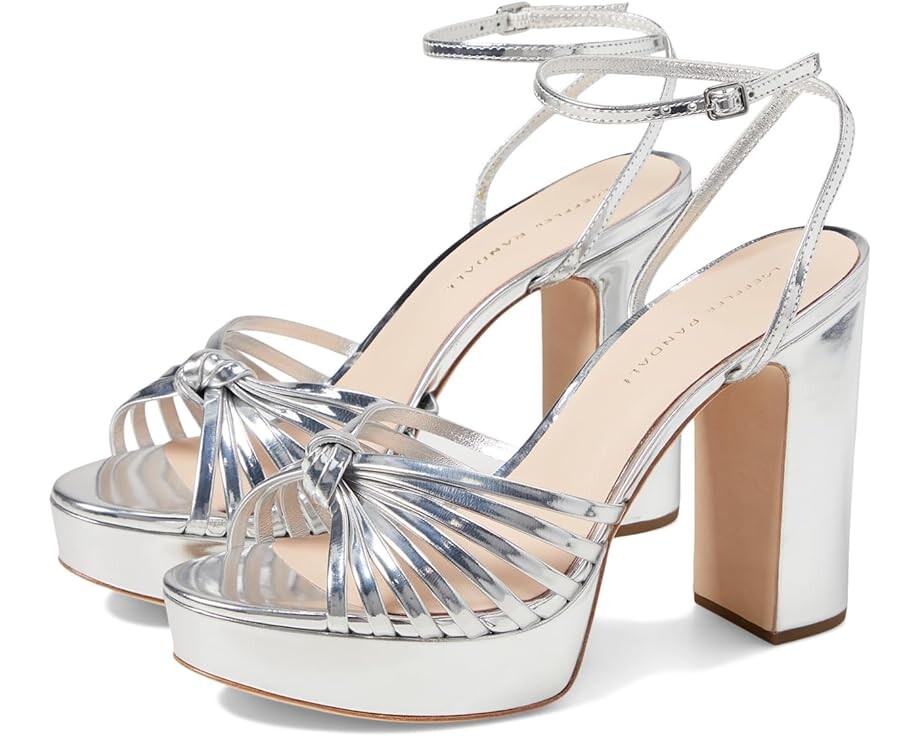 

Туфли Loeffler Randall Rivka Leather Knot Platform Sandal, серебряный