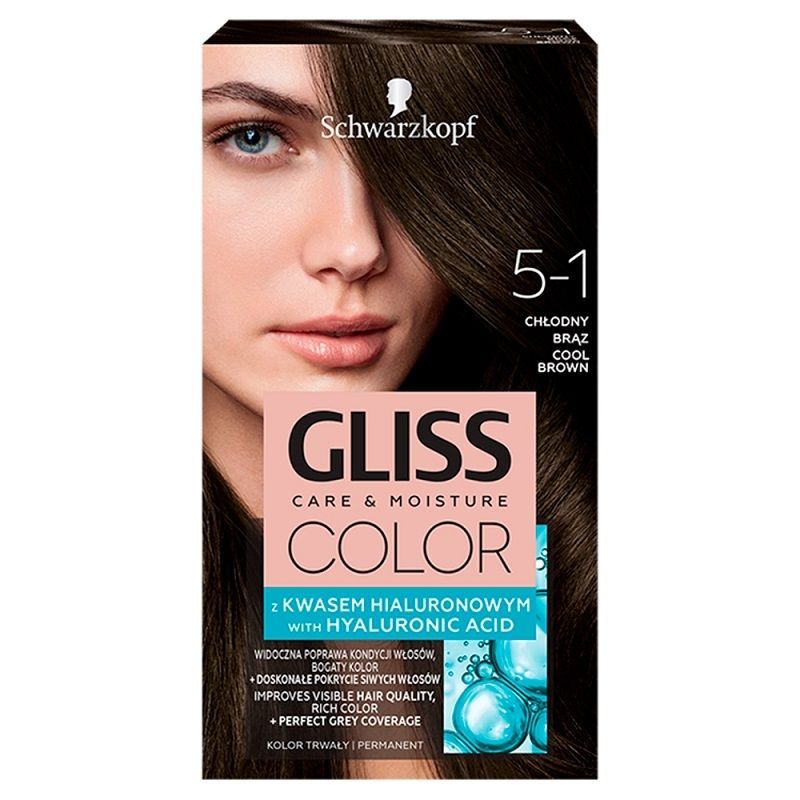 Schwarzkopf Gliss Color 5-1 Chłodny Brąz краска для волос, 1 шт.