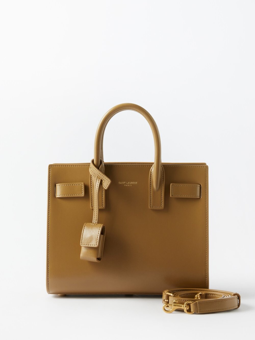 

Сумка sac de jour из нанокожи Saint Laurent, коричневый