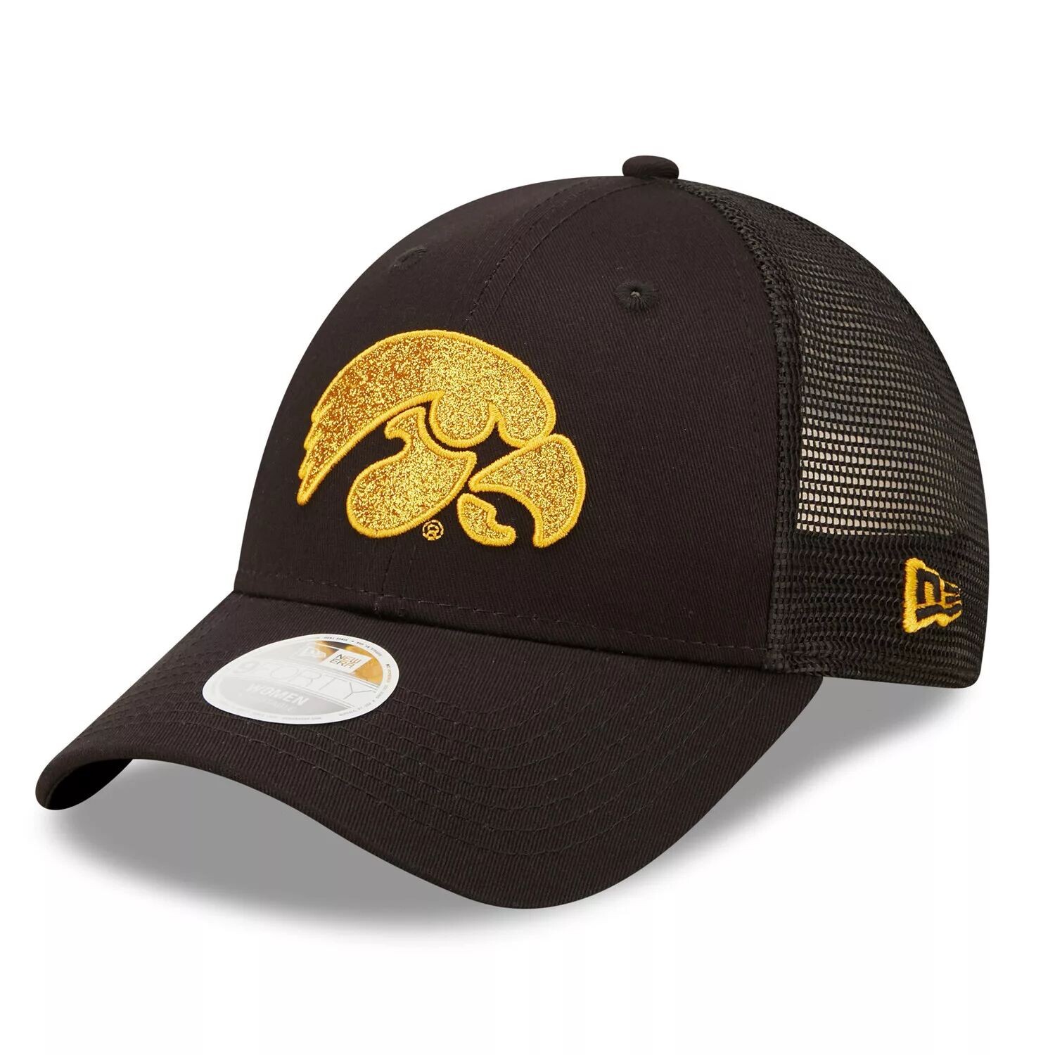 

Женская кепка New Era Black Iowa Hawkeyes 9FORTY с логотипом Spark Trucker Snapback New Era