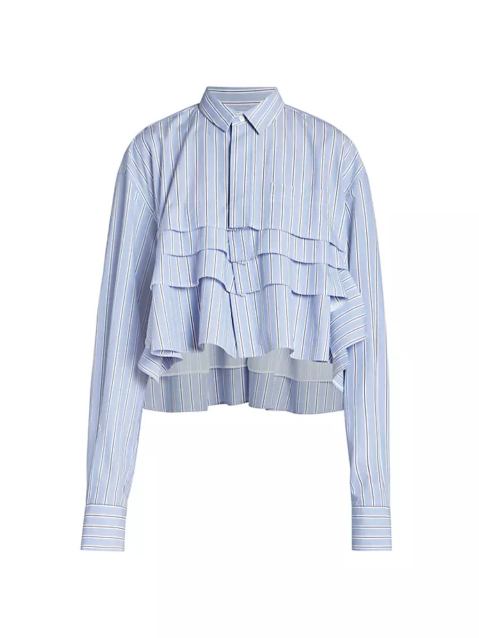 

Рубашка из многослойного хлопкового поплина Sacai, цвет stripe