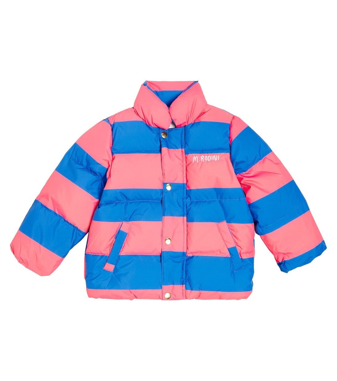 

Полосатый пуховик Mini Rodini, розовый