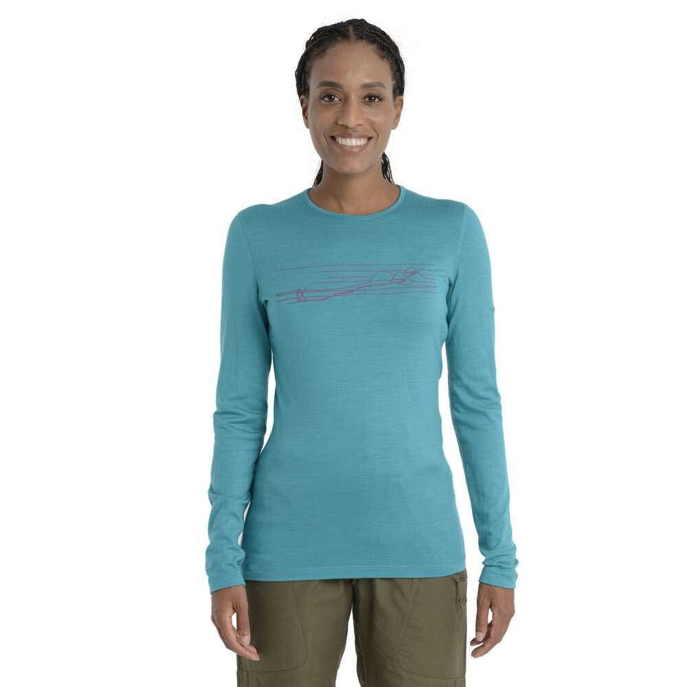 

Базовый слой Icebreaker 200 Oasis Crewe Ski Stripes Merino, зеленый