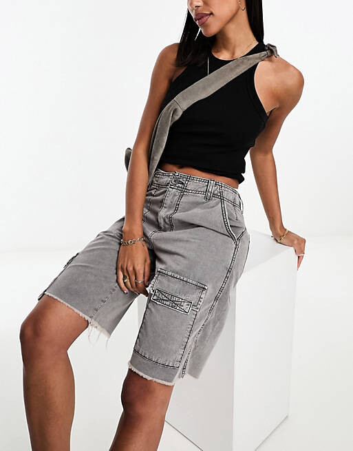 

Серые шорты-бойфренды ASOS DESIGN