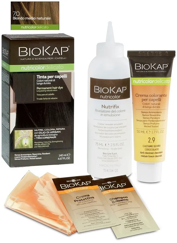 

Краска для волос Biokap Nutricolor Delicato 7.0 Medium Blonde