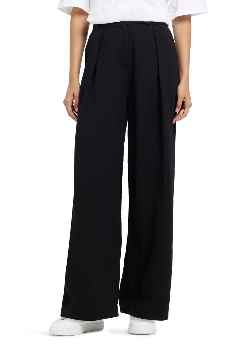 

Широкие брюки со складками RIVER ISLAND, черный