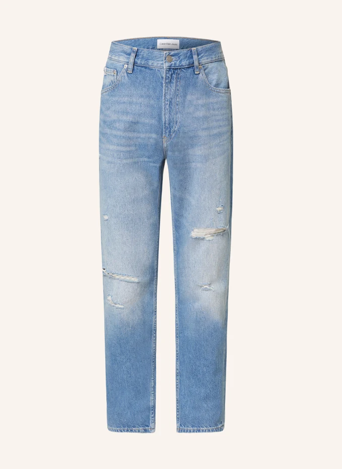 

Потертые джинсы прямого кроя Calvin Klein Jeans, синий