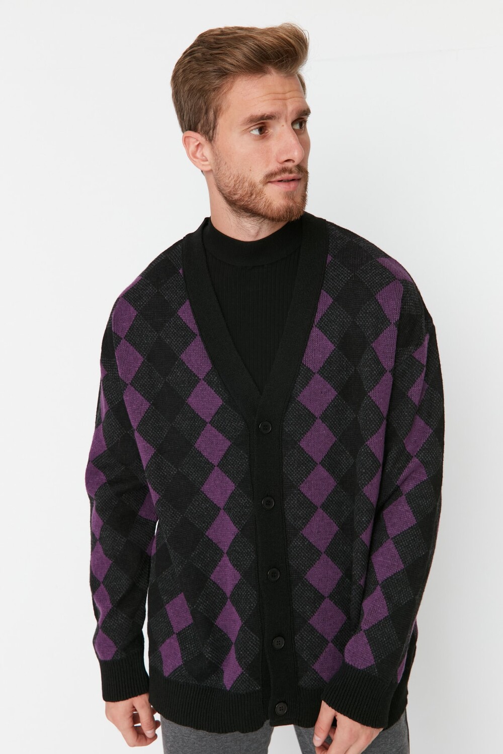 

Кардиган - Фиолетовый - Oversize Trendyol