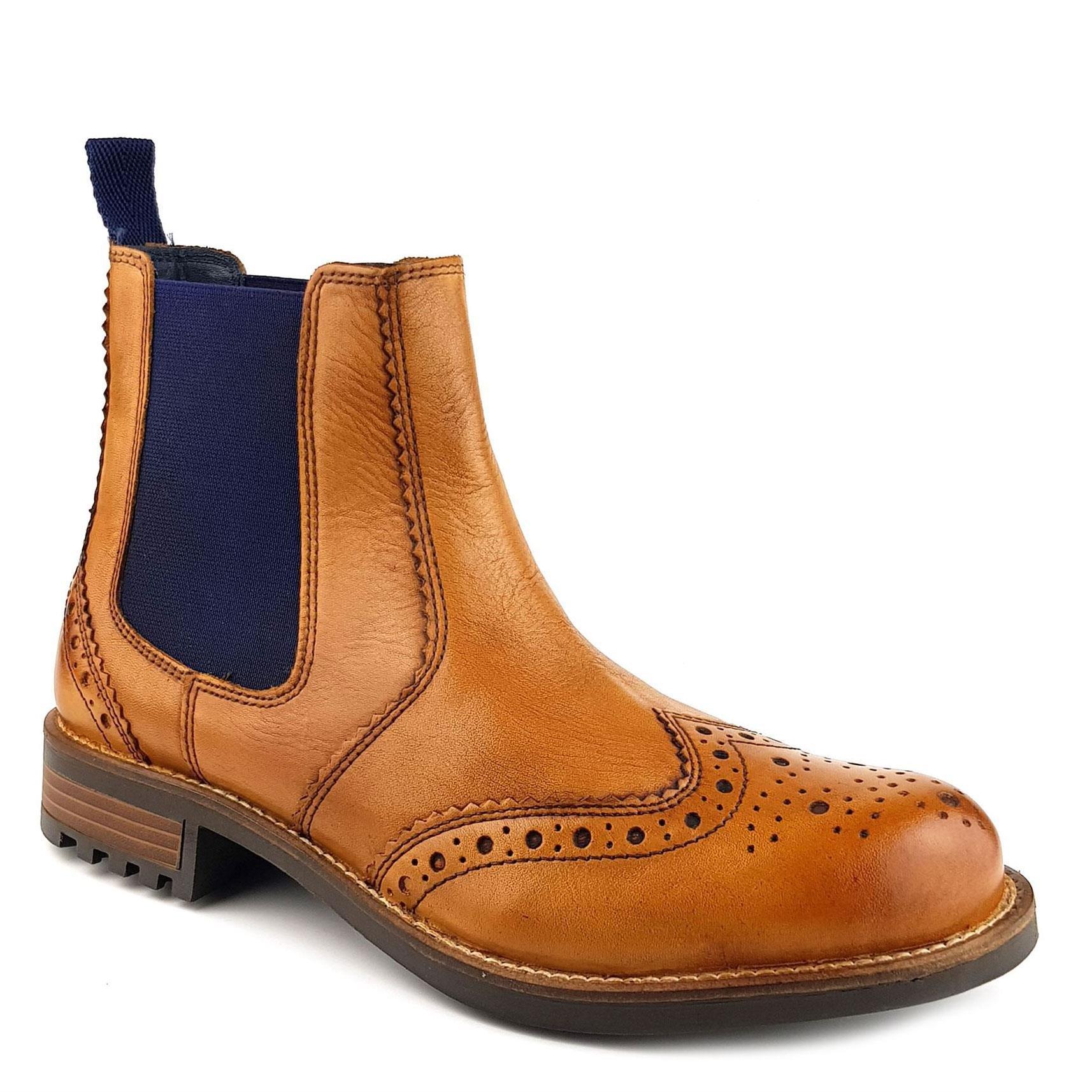Кожаные ботинки челси с эффектом броги Fulham Frank James, коричневый кожаные ботинки челси с эффектом броги cheltenham frank james коричневый