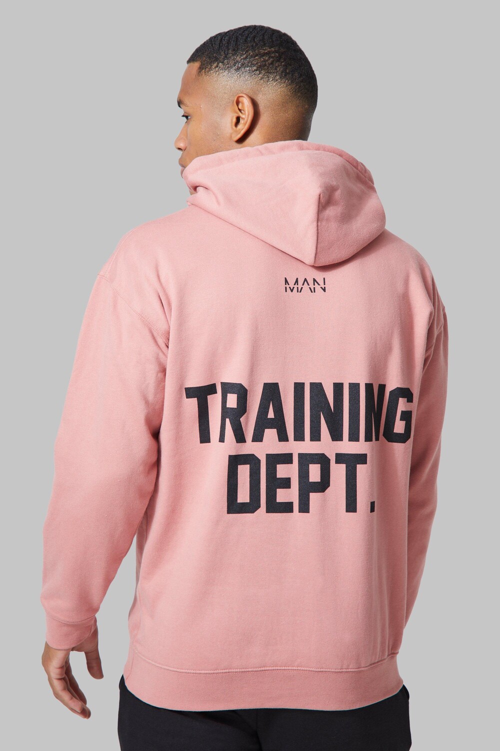 

Мужская худи oversize training dep active Boohoo, розовый