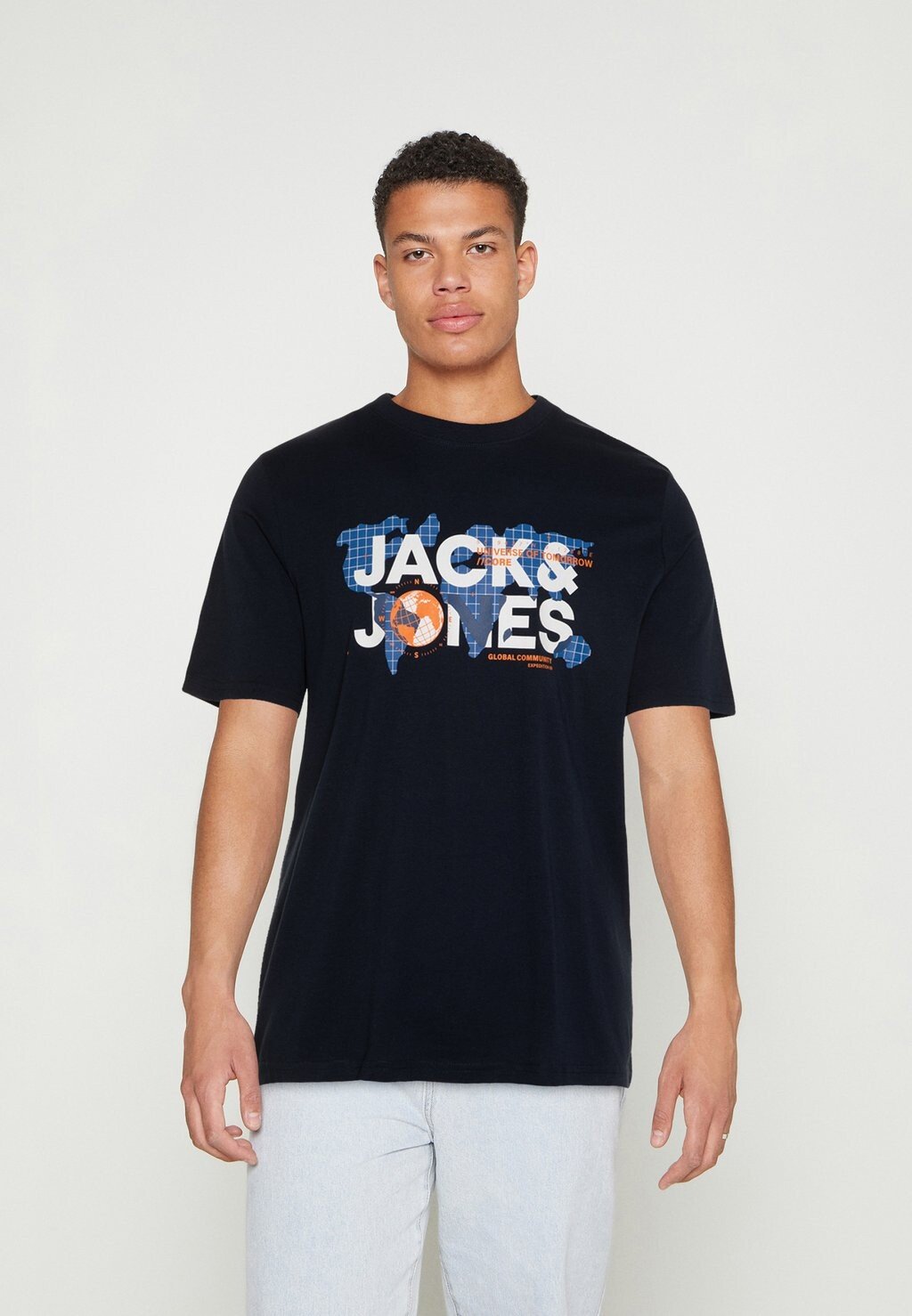 

Футболка с принтом Jack & Jones, темно-синий