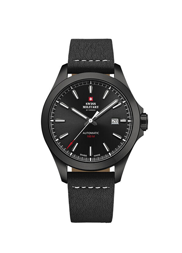 

Sma34077.10 кожаные мужские наручные часы Swiss Military By Chrono, черный