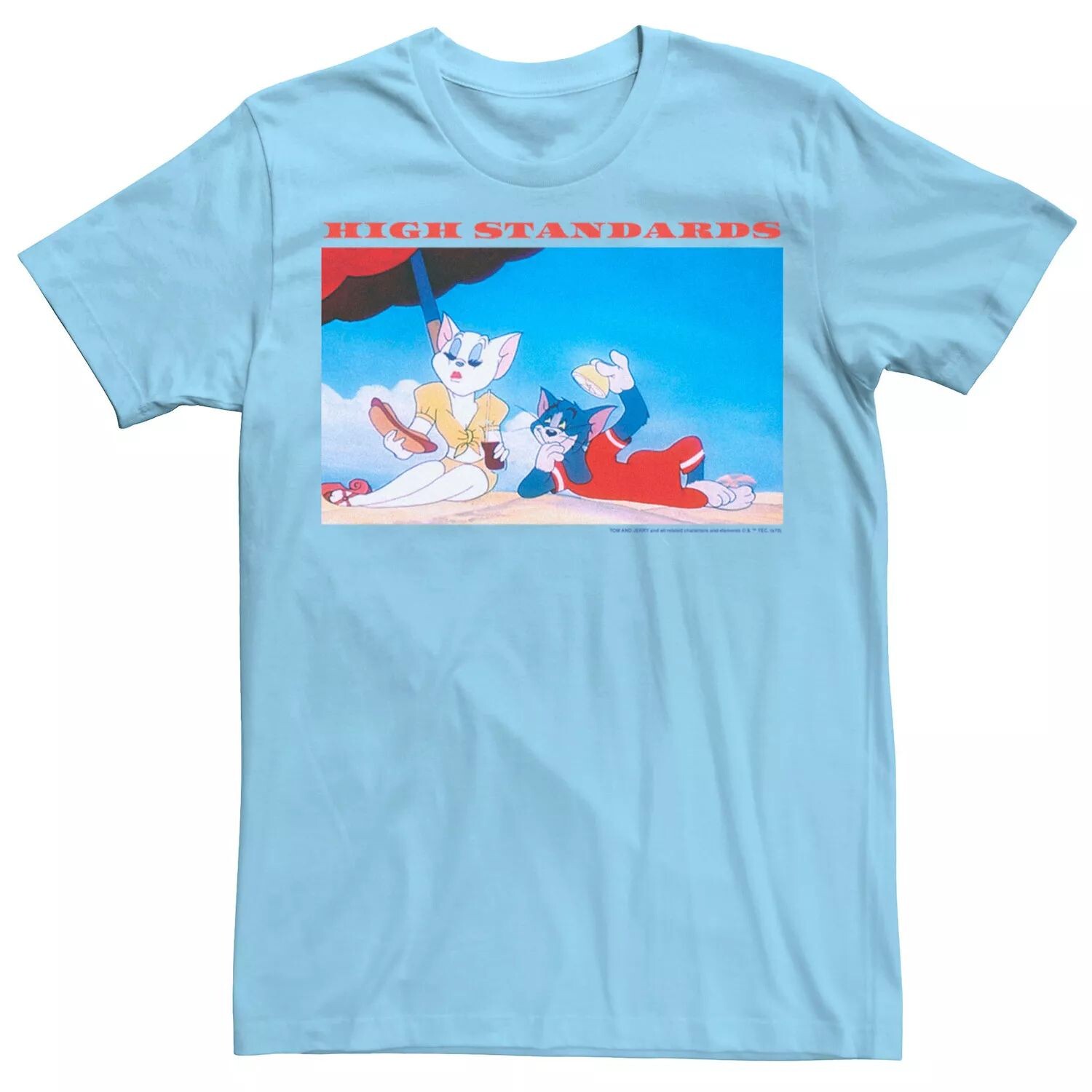 

Мужская пляжная футболка Looney Tunes Tom & Jerry High Standards с плакатом Licensed Character