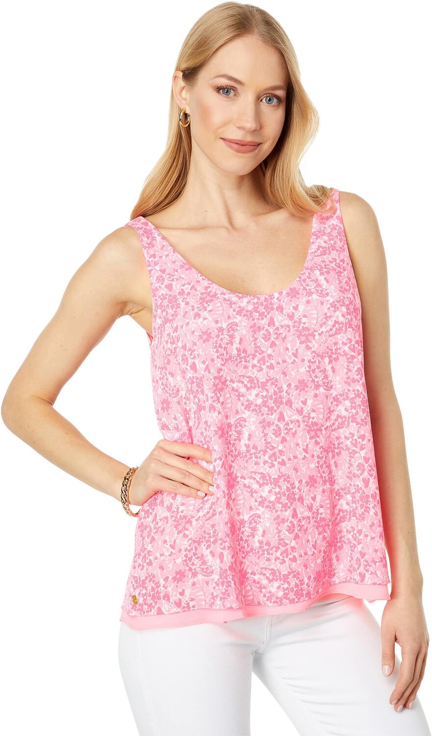 

Топ Florin Sleeveless Scoop Neck Lilly Pulitzer, цвет Pink Shandy Invest A Gator