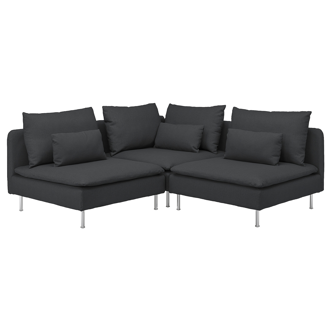 Диван угловой для сидения SÖDERHAMN 3, Фридтуна темно-серый SODERHAMN IKEA плюшевые эластичные чехол для диванной подушки однотонный секционный угловой чехол для дивана плотный чехол для дивана дивана сиденья п