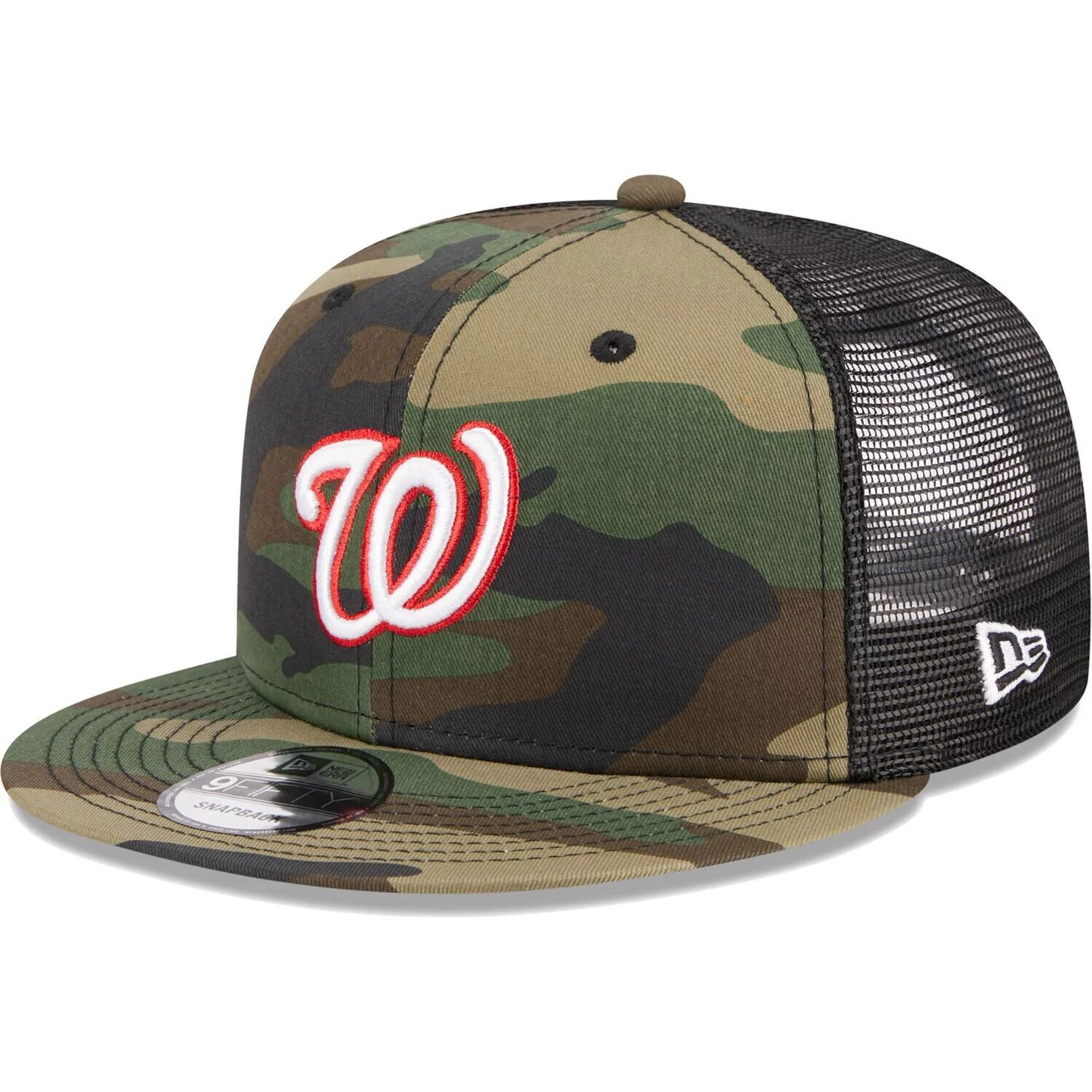 

Мужская камуфляжная кепка New Era Washington Nationals Woodland Camo Trucker 9FIFTY Snapback