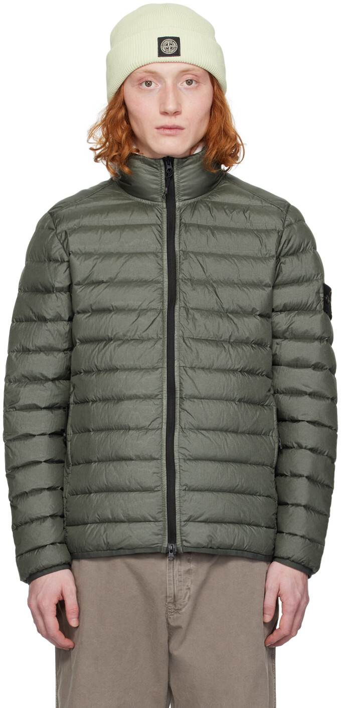 

Зеленый - Тканый пуховик Loom Loom Stone Island, цвет Musk